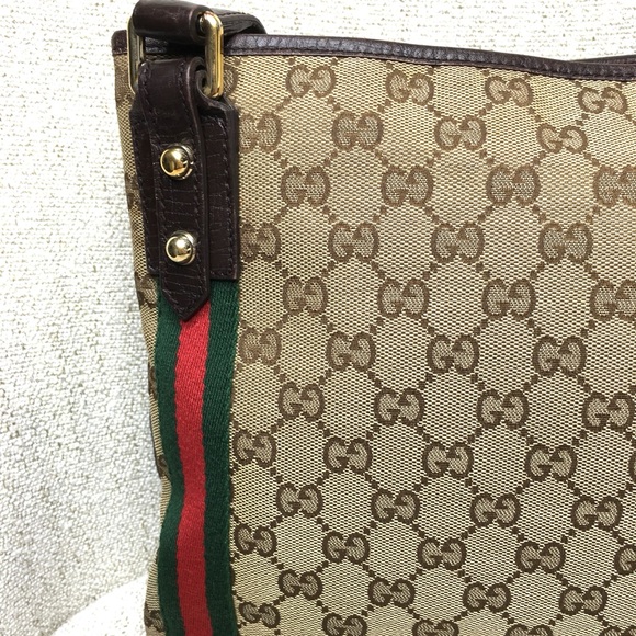 Gucci authentic brown monogram canvas crossbody bag - Picture 9 of 16